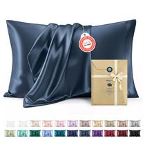 Jogo de 2 fronhas de cetim Bedsure Queen 51 x 76 cm azul