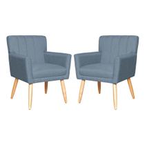 Jogo De 2 Poltronas Camila Para Clínica Psicanálise - Linho - Sv Decor Jogo De 2 Poltronas Camila Para Clínica Psicanálise - Linho - Sv Decor