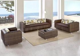 Jogo De 2 Sofas E 1 Poltrona Em Alumínio Fibra Area Externa