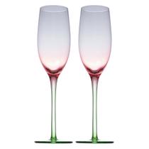 Jogo de 2 Taças para champanhe Palm Springs Vidro Vermelho 200ml -Fracalanza