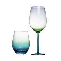 Jogo de 2 tacas Vinho Palm Springs em vidro verde degrade 550ml -Fracalanza Jogo de 2 tacas Vinho Palm Springs em vidro verde degrade 550ml -Fracalanza