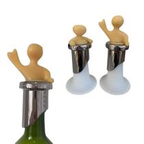 Jogo de 2 Tampas Rolha Decorativa Vinho Champagne Bugatti