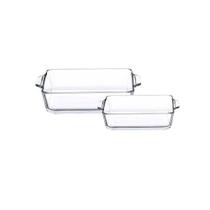 Jogo De 2 Travessas Quadradas 400/800ml Em Vidro Borossilicato E Alça Full Fit