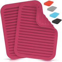 Jogo de 2 Trivets de Silicone Zulay Kitchen - Resistentes ao Calor (Rosa Vermelho) Jogo de 2 Trivets de Silicone Zulay Kitchen - Resistentes ao Calor (Rosa Vermelho)