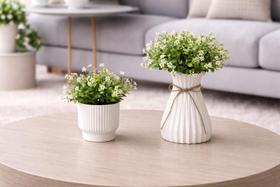 jogo de 2 Vasinhos Decorativos Com Buque Florzinhas Artificiais decoração casa escritório vaso para centro de mesa jogo de 2 Vasinhos Decorativos Com Buque Florzinhas Artificiais decoração casa escritório vaso para centro de mesa