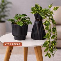 Jogo de 2 Vasos Decoração Buque Floral Artificial E Joboia Pendente enfeite casa sala escritórios vaso para centro de mesa estante Jogo de 2 Vasos Decoração Buque Floral Artificial E Joboia Pendente enfeite casa sala escritórios vaso para centro de mesa estante