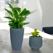 Jogo de 2 Vasos para plantas luxo decoração de casa e jardim romana e origami Jogo de 2 Vasos para plantas luxo decoração de casa e jardim romana e origami