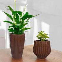 Jogo de 2 Vasos para plantas luxo decoração de casa e jardim romana e origami