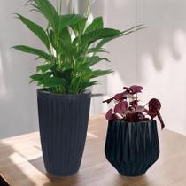 Jogo de 2 Vasos para plantas luxo decoração de casa e jardim romana e origami