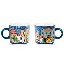 Jogo de 2 Xícaras Espresso Egan Italy Paese Mio 90ml Azul: Charme Europeu e Arte no Café
