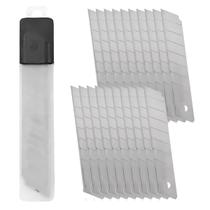 Jogo De 20 Lâminas Refil 18mm Em Aço Inox Reforçado