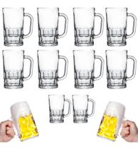 Jogo De 24 Canecas Chopp Vidro Copos Cerveja Festa 300ml Jogo De 24 Canecas Chopp Vidro Copos Cerveja Festa 300ml