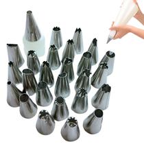 Jogo de 26 bicos para confeitar e decorar bolos e tortas Jogo de 26 bicos para confeitar e decorar bolos e tortas