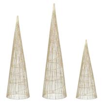 Jogo de 3 Árvores de Natal C/ LED e Glitter Dourado Trio Decorativo (90/60/40cm) Jogo de 3 Árvores de Natal C/ LED e Glitter Dourado Trio Decorativo (90/60/40cm)