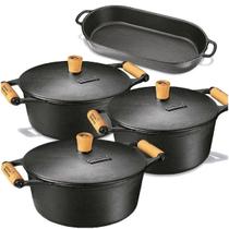 Jogo De 3 Caçarolas E 1 Assadeira Ferro ( Panela Mineira )
