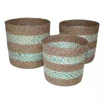 Jogo de 3 cestas redondas Mundi em fibra natural 25x25/23x23/20x20 - L Hermitage