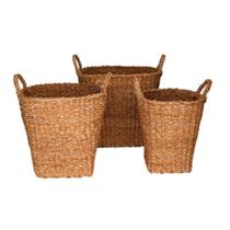 Jogo de 3 cestas redondas Terra em fibra natural com alca 3 Tamanhos Qualidade Premium Jogo de 3 cestas redondas Terra em fibra natural com alca 3 Tamanhos Qualidade Premium