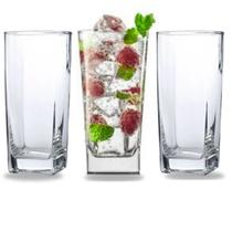 Jogo de 3 Copo de Vidro 315ml Vitória Régia Suco Água