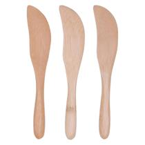 Jogo de 3 Espátulas de Bambu Natural 15cm Para Patê Jogo de 3 Espátulas de Bambu Natural 15cm Para Patê