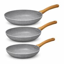 Jogo De 3 Frigideiras 16/ 20/ 24cm Sahara Cinza Casambiente