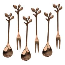 Jogo de 3 Garfos e 3 Colheres Romantique em Aço Inox Cor champanhe - L'Hermitage
