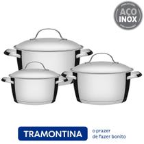 Jogo de 3 Panelas Allegra em Aço Inox com Fundo Triplo - Tramontina