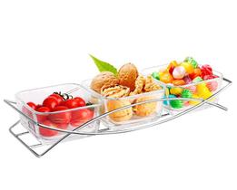 Jogo de 3 Petisqueiras Mimo VD23216 Vidro Transparente