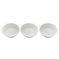 Jogo de 3 petisqueiras redondas em porcelana D8,3xA2,7cm
