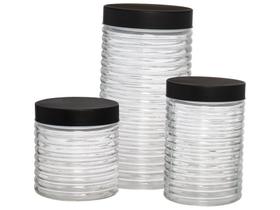Jogo De 3 Potes De Vidro Para Mantimentos Fontana Hauskraft Jogo De 3 Potes De Vidro Para Mantimentos Fontana Hauskraft