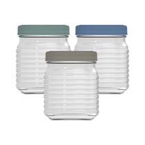 Jogo De 3 Potes Para Tempero Condimento Café Bolacha Bala Jogo De 3 Potes Para Tempero Condimento Café Bolacha Bala