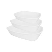 Jogo De 3 Travessas Refratárias Cerâmica Branco Oxford Jogo De 3 Travessas Refratárias Cerâmica Branco Oxford