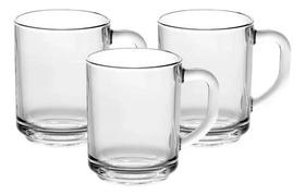 Jogo De 3 Xicara De Café Chá 250ml Caneca De Vidro Lisa Jogo De 3 Xicara De Café Chá 250ml Caneca De Vidro Lisa