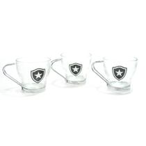 Jogo de 3 xícaras de vidro 160ml - botafogo