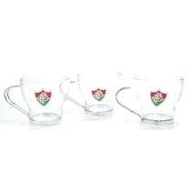 Jogo de 3 xícaras de vidro 160ml - fluminense