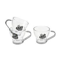 Jogo de 3 xícaras de vidro 160ml - santos