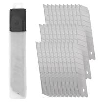 Jogo De 30 Lâminas Refil 18mm Em Aço Inox Reforçado