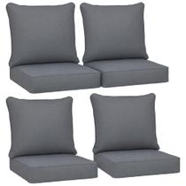 Jogo de 4 almofadas para cadeira externa Outsunny cinza 61 x 61 cm Jogo de 4 almofadas para cadeira externa Outsunny cinza 61 x 61 cm