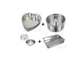 Jogo De 4 Assadeiras Forma Em Alumínio Polido Grosso: Coração, Retangular, Pudim, Ballerine Jogo De 4 Assadeiras Forma Em Alumínio Polido Grosso: Coração, Retangular, Pudim, Ballerine