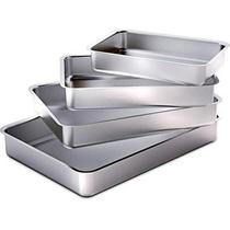 Jogo De 4 Assadeiras Formas Retangulares Para Bolo Torta Doces Pão Jogo De 4 Assadeiras Formas Retangulares Para Bolo Torta Doces Pão