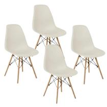 Jogo de 4 Cadeiras Charles Eames Wood Design Eiffel Espaço Branco