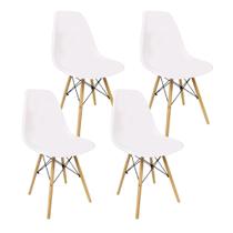 Jogo de 4 Cadeiras Charles Eames Wood Design Eiffel Rosa Mauve