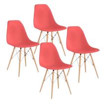 Jogo de 4 Cadeiras Charles Eames Wood Design Eiffel Sienna Queimado