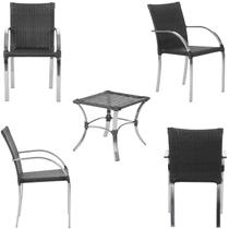 Jogo de 4 Cadeiras com Mesa de Centro Ascoli Jogo de 4 Cadeiras com Mesa de Centro Ascoli