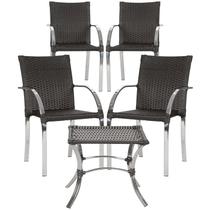 Jogo de 4 Cadeiras com Mesa de Centro Ascoli Jogo de 4 Cadeiras com Mesa de Centro Ascoli
