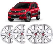Jogo De 4 Calota Fiat Uno Way Economy 2008 2009 Aro 13 Cb0004pta Com Emblema