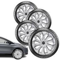 Jogo De 4 Calotas Aro 14 Model Silver Black Hb20 Jogo De 4 Calotas Aro 14 Model Silver Black Hb20
