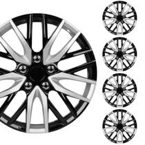 Jogo de 4 Calotas BDK Premium 16" - Preto/Prata