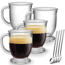 Jogo de 4 Canecas de Vidro para Café Mfacoy 450 ml Transparentes