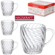 Jogo de 4 Canecas Elysée em Vidro 285ml - Haüskraft Jogo de 4 Canecas Elysée em Vidro 285ml - Haüskraft