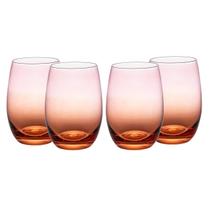 Jogo de 4 copos Canon em vidro laranja/rosa 510ml -L Hermitage